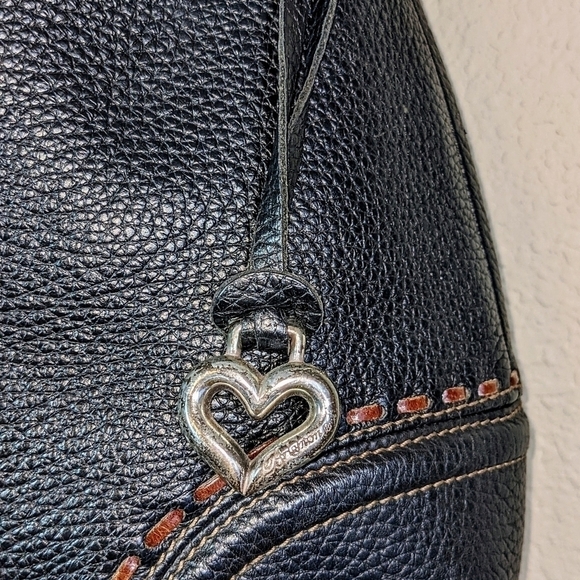 Brighton Black Buckle Shoulder Bag with Braided Strap - Picture 6 of 13